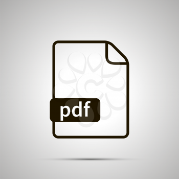 Simple black file icon with PDF extension