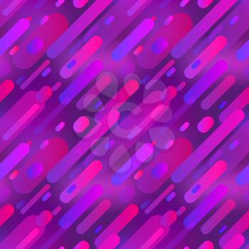 Trendy colorful gradient shapes composition, purple and blue lines seamless pattern