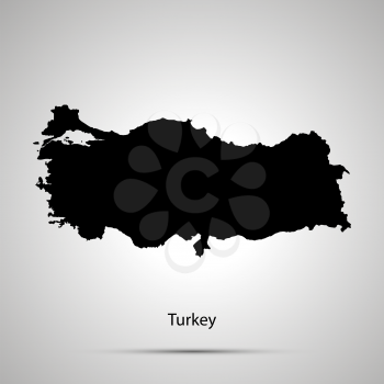 Turkey country map, simple black silhouette