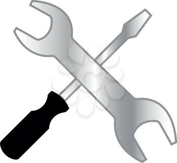 Screwdriver and wrench it is color icon . Simple style .