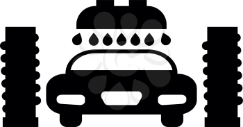 Car wash automatic icon black color vector illustration flat style simple image