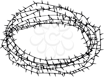 Thorn wreath or barbed wire icon black color vector illustration flat style simple image