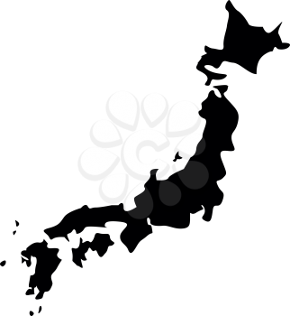 Map of Japon icon black color vector illustration flat style simple image