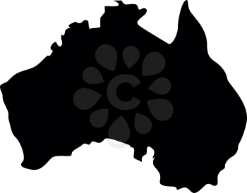 Map of Australia icon black color vector illustration flat style simple image