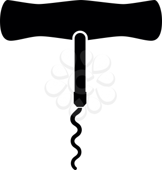 Corkscrew it is black color icon .