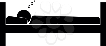Man sleeping  it is the black color icon .