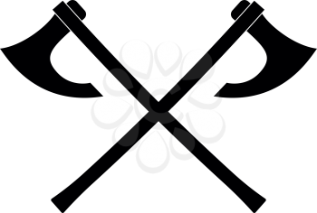 Two battle axes vikings icon black color vector illustration flat style simple image