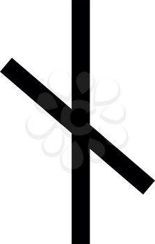 Nauthis rune Neidis need night not symbol icon black color vector illustration flat style simple image