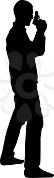 Man with gun Hazard concept icon black color vector illustration flat style simple image