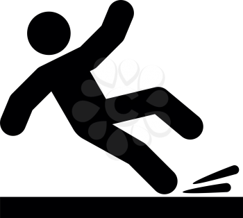 Falling man icon black color vector illustration flat style simple image