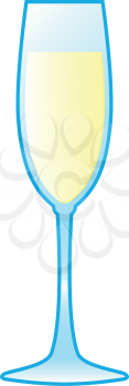 Glass of champagne icon . Different color . Simple style .