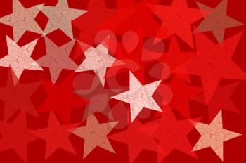 Stars grunge pattern abstract illustration. Red background design element.