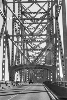 A view of the south end of the Astoria-Megler bridge in the Oregon State.