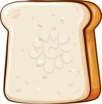 Fresh bread, toast for breakfast. Made in cartoon style. 