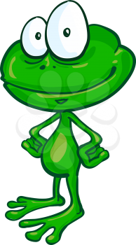 fun frog cartoon on white background