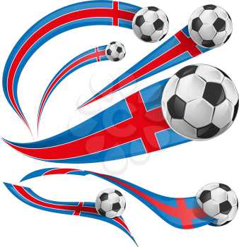 iceland flag with soccer ball isolated
