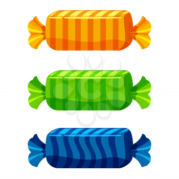 Set of sweets on white background candy. Vector illustration.