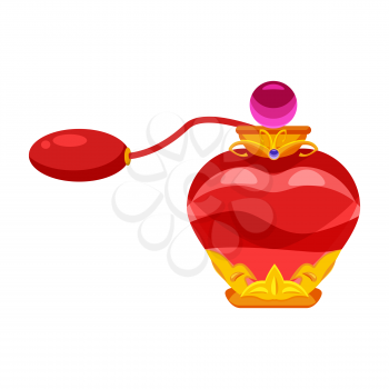 Perfume bottle Princess, heart-shaped decorated with diamonds and gold