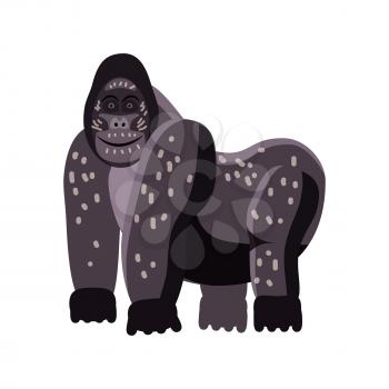 Cute gorilla, animal, trend cartoon style vector illustration