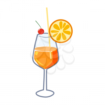 Cocktail Sex On Beach alcohol drinks icon. Summer beverage, vector illustration cartoon style