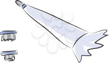 Simple cream tube vector illustrartion on white background.