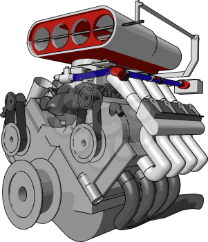 An heavy engine used for making the things easy It is invention of mechanical engineer vector color drawing or illustration