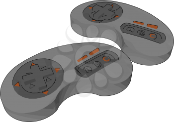 A game controller is typically used to control an object or character in the game vector color drawing or illustration