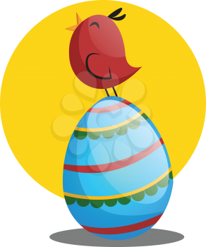Easter egg and little chicken illustration web vector on a white background