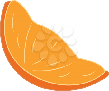 An image of a sliced orange vector color drawing or illustration