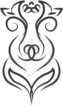 A design of an animals face using strokes of line vector color drawing or illustration