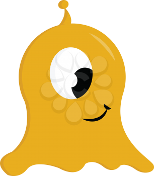 Yellow jelly monster print vector on white background