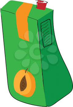 Green package of apricot juice vector illustration on white background