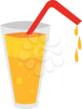 Juice with strawillustration vector on white background