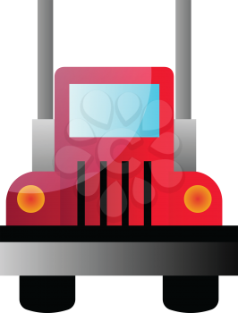 Vector illustration of a front view of a big red truck on white background