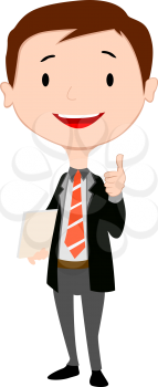 BusinessMan Doing Thumbs Up, vector illustration