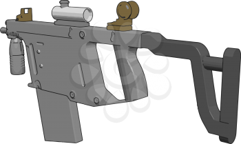 3D vector illustration on white background of a military rifle