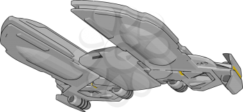 Galaxy spaceship vector illustration on white background