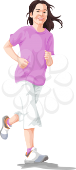 Vector illustration of woman jogging.