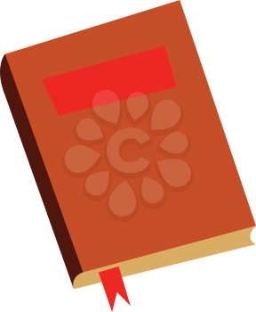 A book with orange cover vector or color illustration