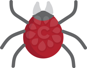 Big red bug illustration vector on white background 