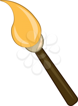 A burning wooden torch vector or color illustration