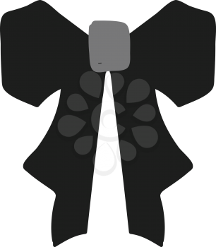 A stylish black bow which is long ang lengthy vector color drawing or illustration