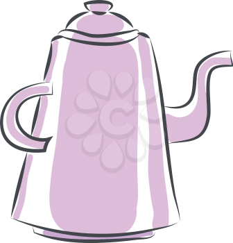 Pink teapot vector illustration on white background