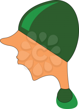 Male with green hat that covers his eyes illustration vector on white background