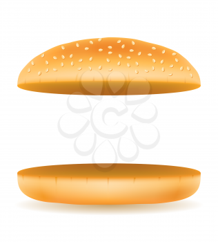 fresh crispy burger bun stock vector illustration isolated on white background