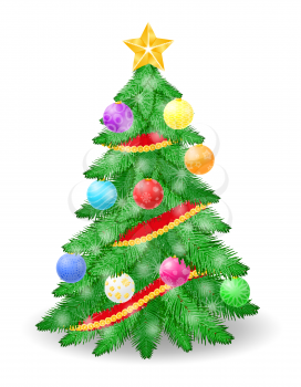 christmas tree stock vector illustration isolated on white background
