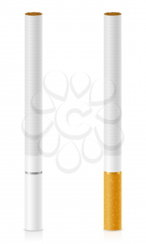 cigarettes with yellow and white filter stock vector illustration isolated on background