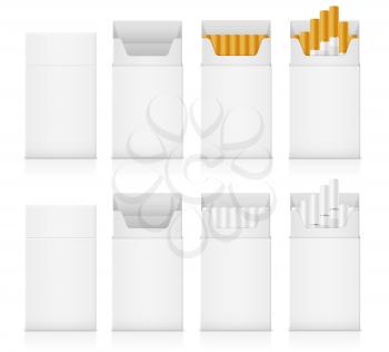 template pack of cigarettes with yellow and white filter stock vector illustration isolated on background