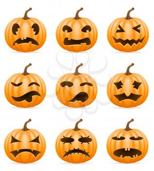 horrible pumpkin halloween stock vector illustration isolated on white background