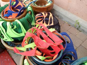 Plant pots terracotta clay innovative shoe recycle reuse neoprene material scrap foam packaging colorful